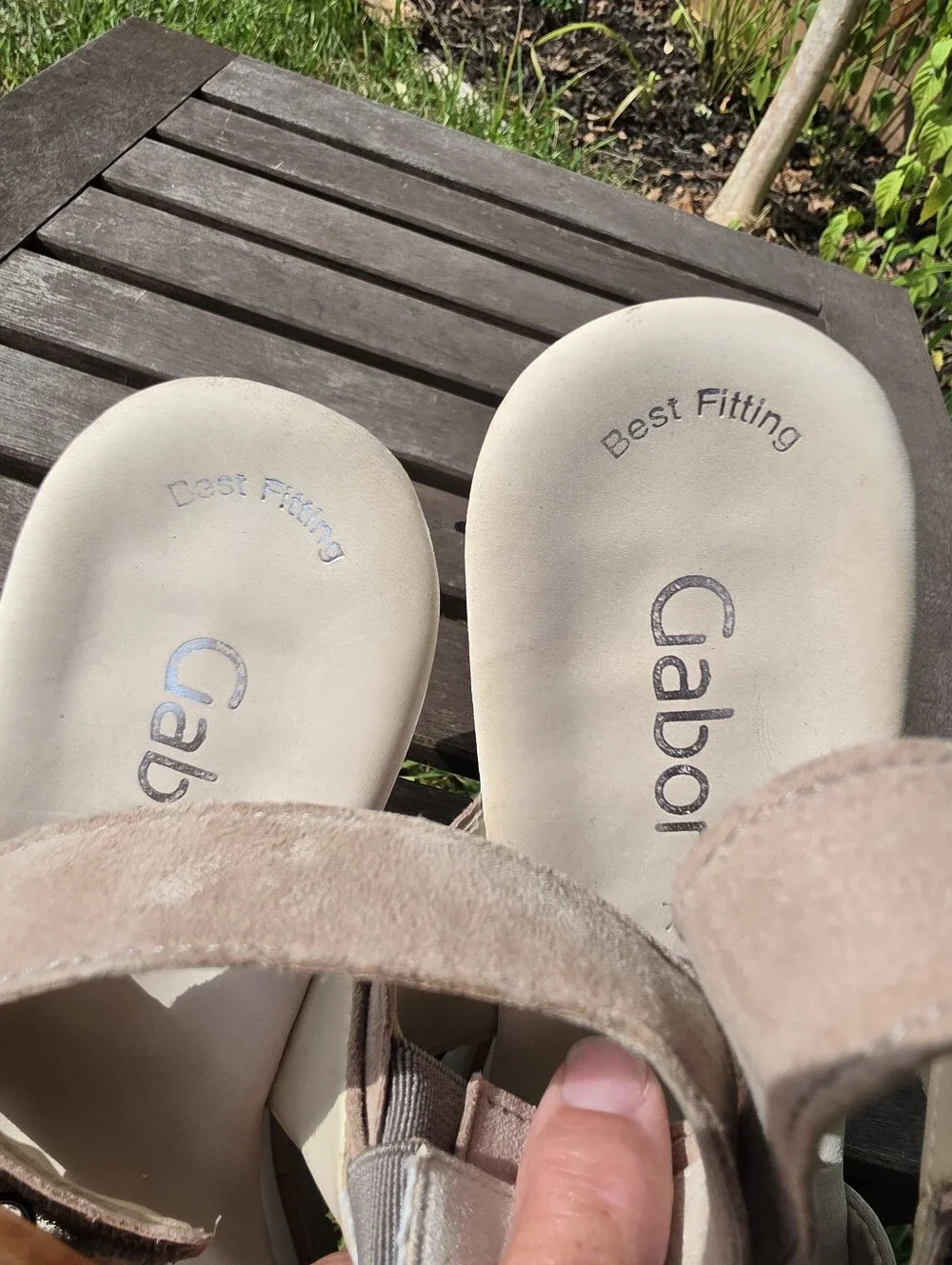 Gabor Buckle Platform Wedge Sandals 7.5